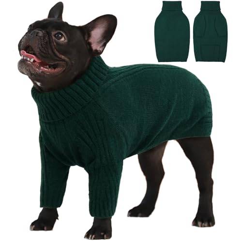 IECOii Hundepullover,Sweater für Hunde,Hundepullover für Kleine Mittelgroße große Hunde,Warmer Rollkragen Hunde Pullover,Winter Hundebekleidung for Katzen,Chihuahua,Französische Bulldogge,Labrador von IECOii