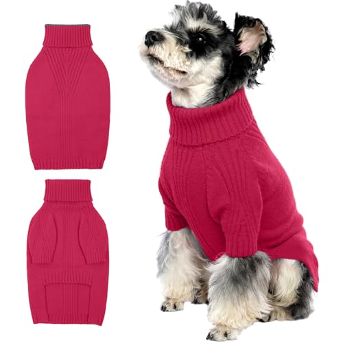 IECOii Hundepullover,Sweater für Hunde,Hundepullover für Kleine Mittelgroße große Hunde,Warmer Rollkragen Hunde Pullover,Winter Hundebekleidung for Katzen,Chihuahua,Französische Bulldogge,Labrador von IECOii