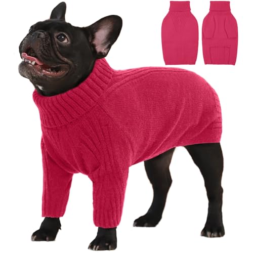 IECOii Hundepullover, Warmer Rollkragen Sweater für Kleine, Mittelgroße und Große Hunde, Winter Hundebekleidung für Katzen, Chihuahua, Französische Bulldogge, Labrador von IECOii