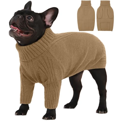 IECOii Hundepullover,Sweater für Hunde,Hundepullover für Kleine Mittelgroße große Hunde,Warmer Rollkragen Hunde Pullover,Winter Hundebekleidung for Katzen,Chihuahua,Französische Bulldogge,Labrador von IECOii