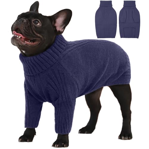 IECOii Hundepullover,Sweater für Hunde,Hundepullover für Kleine Mittelgroße große Hunde,Warmer Rollkragen Hunde Pullover,Winter Hundebekleidung for Katzen,Chihuahua,Französische Bulldogge,Labrador von IECOii