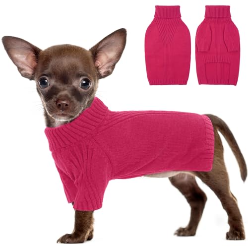 IECOii Hundepullover, Warmer Rollkragen Sweater für Kleine Mittelgroße Große Hunde, Winter Hundebekleidung für Katzen, Chihuahua, Französische Bulldogge, Labrador von IECOii