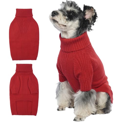 IECOii Hundepullover,Sweater für Hunde,Hundepullover für Kleine Mittelgroße große Hunde,Warmer Rollkragen Hunde Pullover,Winter Hundebekleidung for Katzen,Chihuahua,Französische Bulldogge,Labrador von IECOii