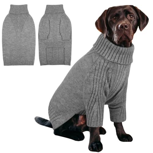 IECOii Hundepullover Weihnachten Sweater für Hunde,Hundepullover für Mittelgroße große Hunde,Warm Rollkragen Hunde Pullover,Winter Hundebekleidung for Französische Bulldogge,Labrador Hundepulli von IECOii