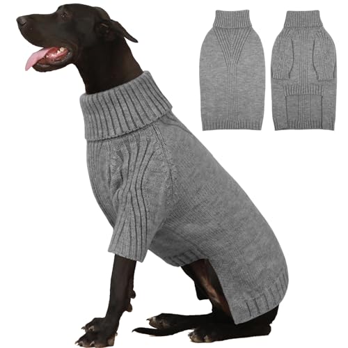 IECOii Hundepullover Weihnachten Sweater für Hunde,Hundepullover für Mittelgroße große Hunde,Warm Rollkragen Hunde Pullover,Winter Hundebekleidung for Französische Bulldogge,Labrador Hundepulli von IECOii