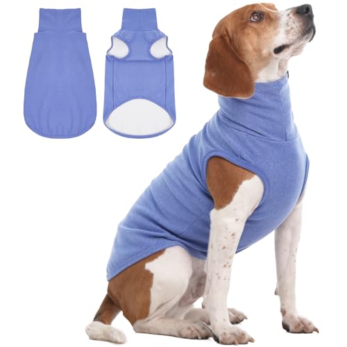 IECOii Hundepullover für große Hunde, Stretch-Fleece-Weste, Hundepullover – blau, groß, warmer Pullover für Hunde, Fleece, Rollkragen IECOii Hundepullover für große Hunde, Stretch-Fleece-Weste, Hundepullover – blau, groß, warmer Pullover für Hunde, Fleece, Rollkragen von IECOii