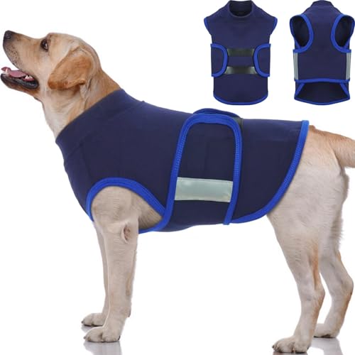 IECOii Verstellbares Beruhigungsshirt für Hunde, bequem, gegen Angstzustände, bei Gewitter, Reisen, Feuerwerk, Tierarztbesuche, Trennung, hautfreundliche und weiche Hunde-Angstjacke, Blau, Größe M IECOii Verstellbares Beruhigungsshirt für Hunde, bequem, gegen Angstzustände, bei Gewitter, Reisen, Feuerwerk, Tierarztbesuche, Trennung, hautfreundliche und weiche Hunde-Angstjacke, Blau, Größe M von IECOii