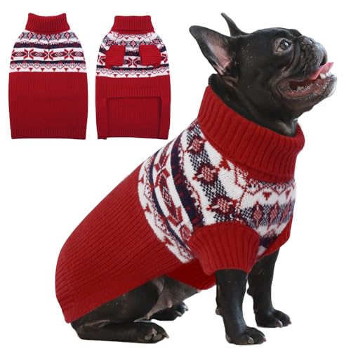 IECOii Hundepullover für Mittelgroße Hunde, Weihnachten Rollkragenpullover Hundesweatshirt, Haustier Pullover, M von IECOii
