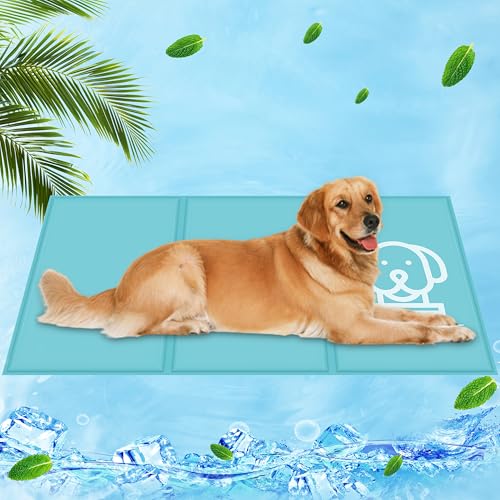 IEEILULU Kühlmatte für Hunde, Kühldecke Hund, Kühlende Hundematte mit Ungiftiges Gel, Kühlmatten Haustiere, Kühlpads Gel, Kühldecke Sommer für Zuhause, Weggehen oder im Auto (L, 60 x 100cm) von IEEILULU