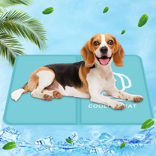 IEEILULU Kühlmatte für Hunde, Kühldecke Hund, Kühlende Hundematte mit Ungiftiges Gel, Kühlmatten Haustiere, Kühlpads Gel, Kühldecke Sommer für Zuhause, Weggehen oder im Auto (S, 50 x 65cm) von IEEILULU
