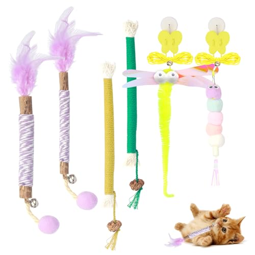IETWATE 6 Stück Katzenminze Spielzeug, Elastisches Katzenspielzeug, Katzen Zahnpflege Spielzeug, Natürliche Catnip Sticks, Matatabi Stick Katze für Zahnreinigung Druckentlastung IETWATE 6 Stück Katzenminze Spielzeug, Elastisches Katzenspielzeug, Katzen Zahnpflege Spielzeug, Natürliche Catnip Sticks, Matatabi Stick Katze für Zahnreinigung Druckentlastung von IETWATE
