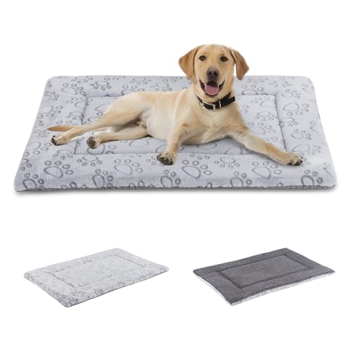 IEUUMLER Hundebett Waschbare Hundematte, Flauschige Weiche und Warme Hundedecke für Unterwegs, Katzenkissen für Große und Kleine Hunde oder Katzen FC014 (Grau,45 * 33cm) von IEUUMLER