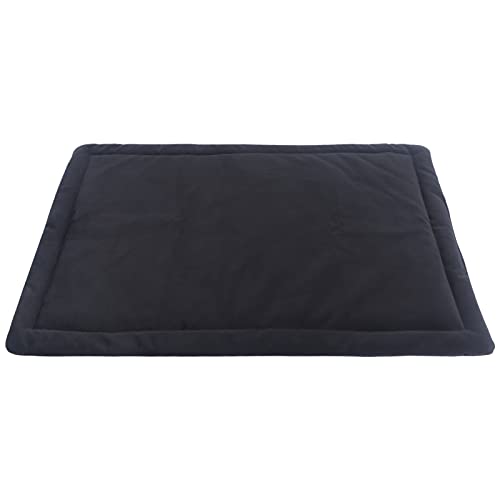 IEUUMLER Hundematte, Hundekissen Weiche und warme Hundebett Rutschfestem Waschbar Haustiermatratze Plüsch Wärmehundematte für Hunde und Katzen FC004 (89 * 58cm, Black) von IEUUMLER