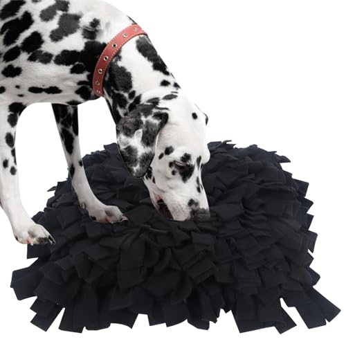 IEUUMLER Schnüffelteppich Hund Riechen Trainieren Schnüffeldecke Futtermatte Trainingsmatte für Haustier Hunde Katzen IE075 (45x45cm, Black) von IEUUMLER