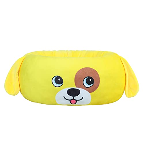 IFOYO 61 cm kleines gelbes Hundebett, wärmend, gemütlich, weich, rundes Bett, Plüsch-Hunde- und Katzenkissen für mittelgroße Hunde von IFOYO