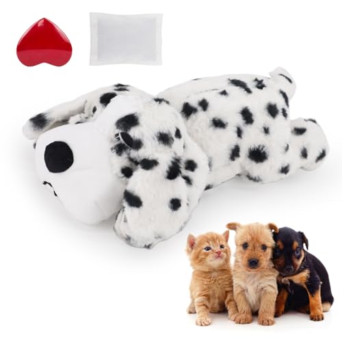 IFOYO Puppy Heartbeat Stuffed Toy, Puppy Calming Create Training Sleep Aid Behavioral Aid Dog Toys Pet Anxiety Relief and Calming Aid (Black Spots) von IFOYO