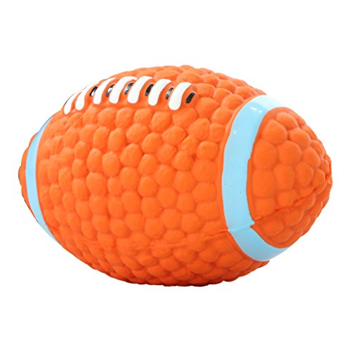 IFOYO Hundespielzeug-Ball, quietschendes Spielzeug, Rugby-Ball, quietschender Latex-Gummi-Ball, bissfest, Zahntrainingsspielzeug für Hunde (Rugby-Ball) von IFOYO