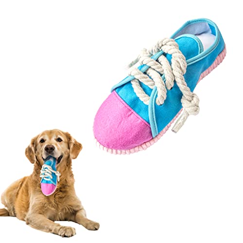 IFOYO Kauspielzeug für Hunde, sicher und langlebig, quietschendes Spielzeug, Mini-Sneakers, Schuhe Spielzeug für Welpen, kleine mittelgroße Hunde, Vögel, Meerschweinchen und kleine Tiere, Blau von IFOYO