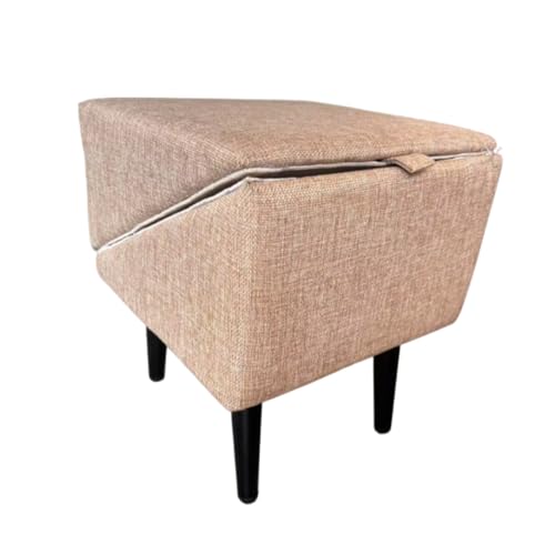 Hundetreppe Klappbar – rutschfeste Hunderampe & Weiche Haustiertreppe, Treppe für Sofa & Bett, Möbeloptik, 35 cm Hoch – Zuhause & Unterwegs für Kleine & Große Hunde, Baumwoll-Leinen-Mischung, schwarz von IGRARK