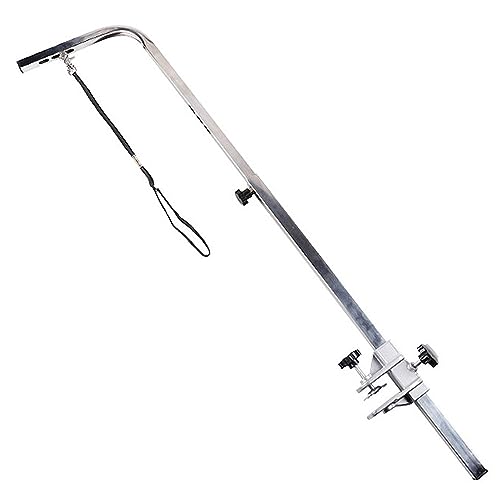 IGTOPS Faltbarer Haustier Fellpflege Arm (Ohne Sitzen) mit Klemme, 110cm Verstellbare Höhe Haustierpflegearms, Hundepflege Schlaufe (A) von IGTOPS