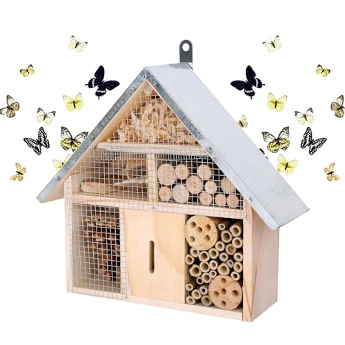 Insektenhotel, Natürliches Hölzernes Insektenhaus, Wetterfest, Schmetterlingshotel, Insektenhäuschen, Garten Ökologische Beobachtung, Für Bienen, Wildbienen, Marienkäfer, Hängende Dekoration Insektenhotel, Natürliches Hölzernes Insektenhaus, Wetterfest, Schmetterlingshotel, Insektenhäuschen, Garten Ökologische Beobachtung, Für Bienen, Wildbienen, Marienkäfer, Hängende Dekoration von IGTOPS