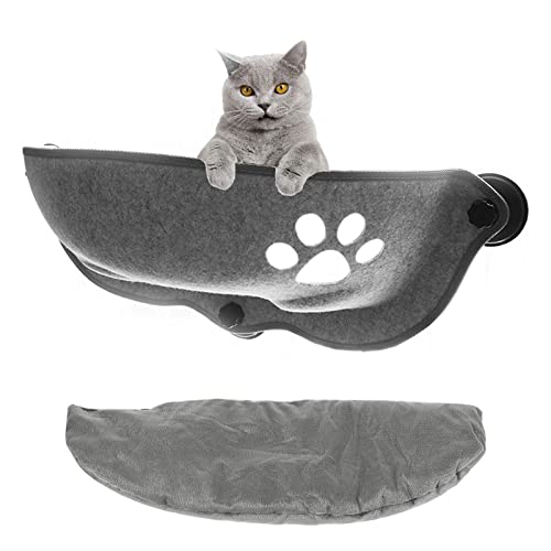 Katzen Fensterliege Fensterplätze mit Matten,Sonnenbad Katzenbett Haustierbett, Bis zu 20 KG，37 * 29cm, Die Fensterliege für Katzen in Grau, Chaise Longue Pour Chat, Chaise Longue, fenêtre von IGTOPS