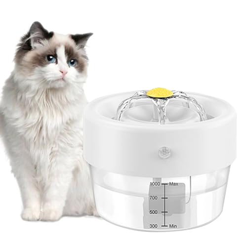 Katzenbrunnen Kabellos, Wassertränke für Haustiere, Automatischer Umlauffilter, 1L Ultraleiser Katzenbrunnen, Sensor-Wasserspender für Katzen und Hunde, Automatische Wassertränke, Weiß Katzenbrunnen Kabellos, Wassertränke für Haustiere, Automatischer Umlauffilter, 1L Ultraleiser Katzenbrunnen, Sensor-Wasserspender für Katzen und Hunde, Automatische Wassertränke, Weiß von IGTOPS