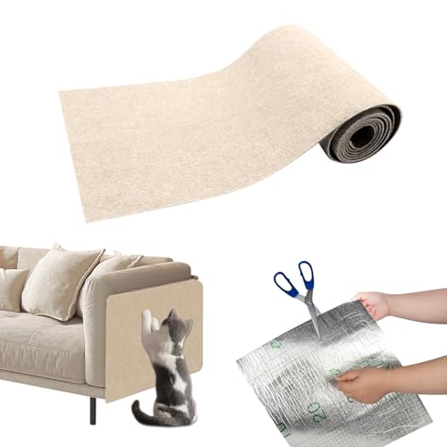 Selbstklebend Kratzmatte Katze Wand für Sofa Möbel Tür Teppiche Kratzschutz,DIY Trimmbarer multifunktional-Teppich Matte, Teppich Fliesen, Antirutsch Treppenstufen Matten von IGTOPS