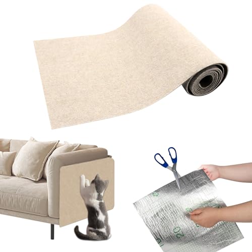 Selbstklebend Kratzmatte Katze Wand für Sofa Möbel Tür Teppiche Kratzschutz,DIY Trimmbarer multifunktional-Teppich Matte, Teppich Fliesen, Antirutsch Treppenstufen Matten von IGTOPS
