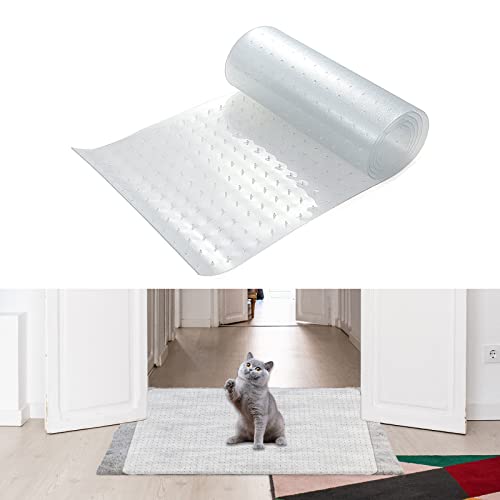 Teppichschutz für Katzen,Langlebiger Kunststoff Katze Kratzschutzfolie für Teppich/Boden/Schlafzimmer/Tür/Veranda Verwenden,Verhindern,DASS Teppiche von Scratching/Tragen (31 * 250cm) von IGTOPS