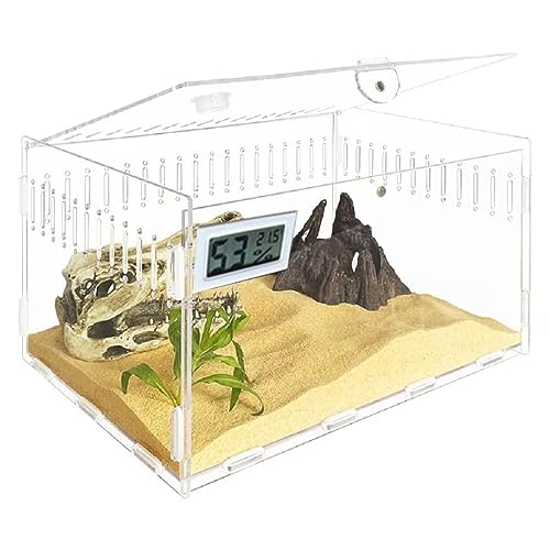 Acryl-Reptilien-Futterbox, Insektenspinnen-Zuchtkäfig, Brutbehälter, Rundum Transparente Futterbox von IINCOOY