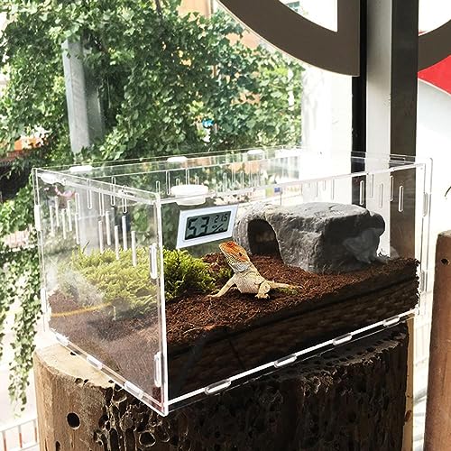 Acryl Terrarium Reptilienbox Langlebig Transparent Box for Kaltblütige Tiere Reptilienzubehör Insektenheim Terrarium von IINCOOY