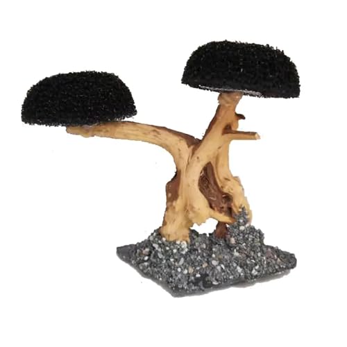 IKFGTJRE Aquarium Treibholz Treibholz-Aquarienpflanzen, Gras, Aquariumpflanze, Moos, Baum, Landschaftsdekoration, Holzpflanzenwurzel, Aquariumzubehör (kein Moos)(Color-02-2 Heads,Height 5-8cm) von IKFGTJRE