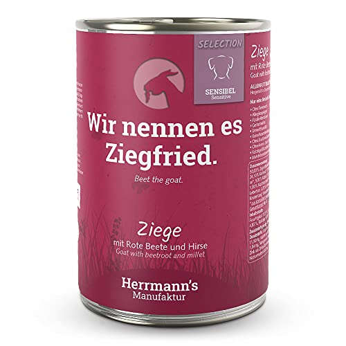 Herrmann's - Selection Sensibel Ziege mit rote Beete und Hirse - 12 x 400g - Nassfutter - Hundefutter Herrmann's - Selection Sensibel Ziege mit rote Beete und Hirse - 12 x 400g - Nassfutter - Hundefutter von IKIMI