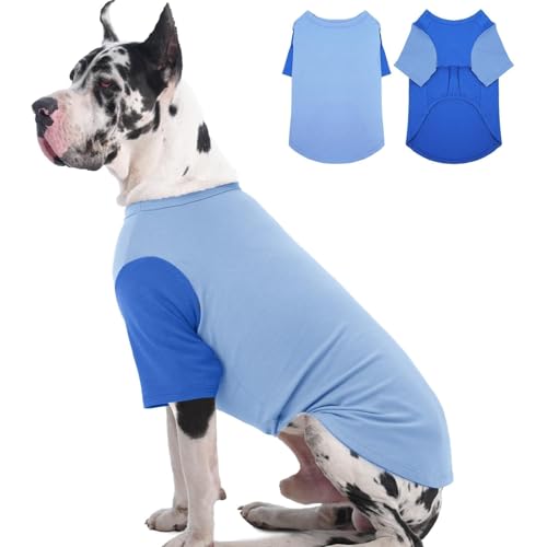 IKIPUKO 2er-Pack Shirts für große Hunde, 4XL – leichte, atmungsaktive Hundekleidung, verhindert Überhitzung, kühles T-Shirt für Dobermann, Alaskan Malamute, Reisen, Wandern, Strand, Loungewear von IKIPUKO