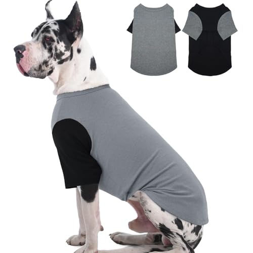 IKIPUKO 2er-Pack Shirts für große Hunde, 4XL – leichte, atmungsaktive Sommer-T-Shirts, verhindert Überhitzung, Hundekleidung für Dobermann, Alaska, Malamute, Reisen, Wandern, Strand, Alltag, Schlaf von IKIPUKO
