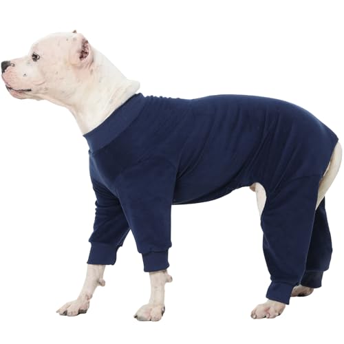 IKIPUKO Hunde-Pyjama, weicher Fleece-Pullover für Hunde, Einteiler, warme Winterkleidung für mittelgroße und große Hunde, dehnbarer Pyjama, Weihnachtsoutfit von IKIPUKO