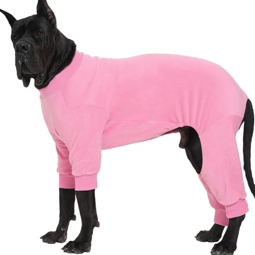 IKIPUKO Hunde-Pyjama, weicher Fleece-Pullover für Hunde, Einteiler, warme Winterkleidung für mittelgroße und große Hunde, dehnbarer Pyjama, Weihnachtsoutfit von IKIPUKO