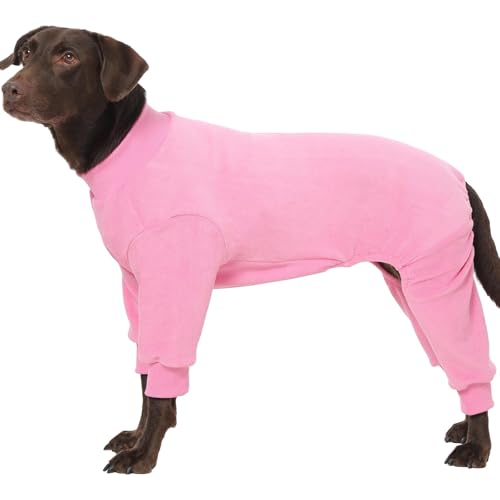 IKIPUKO Hunde-Pyjama, weicher Fleece-Pullover für Hunde, Einteiler, warme Winterkleidung für mittelgroße und große Hunde, dehnbarer Pyjama, Weihnachtsoutfit von IKIPUKO
