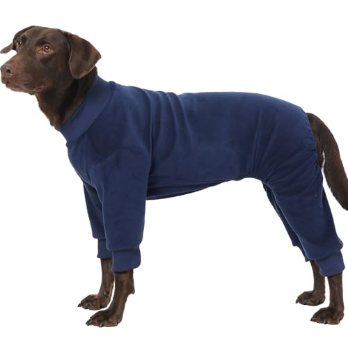 IKIPUKO Hunde-Pyjama, weicher Fleece-Pullover für Hunde, Einteiler, warme Winterkleidung für mittelgroße und große Hunde, dehnbarer Pyjama, Weihnachtsoutfit von IKIPUKO