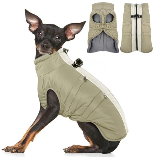 IKIPUKO Hundemantel, Größe XS, warmer Schneeanzug mit Reißverschluss, reflektierend, wasserabweisend, Aprikose IKIPUKO Hundemantel, Größe XS, warmer Schneeanzug mit Reißverschluss, reflektierend, wasserabweisend, Aprikose von IKIPUKO