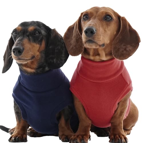 IKIPUKO Hundepullover, Winter-Fleece-Sweatshirt, dehnbare Weste, Pullover für Hunde, Kleidung, warmer Haustier-Pyjama, Weihnachten, für Meidum und große Hunde, 2 Stück von IKIPUKO