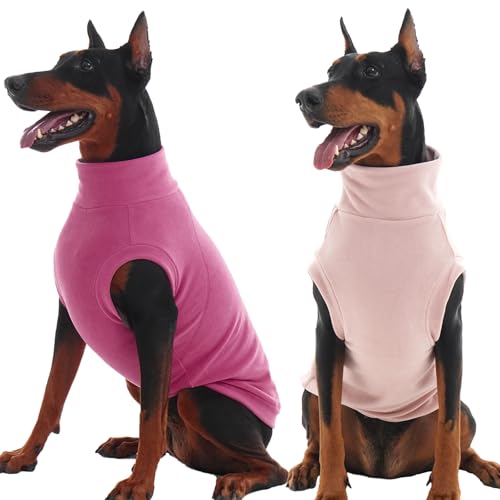 IKIPUKO Hundepullover, Winter-Fleece-Sweatshirt, dehnbare Weste, Pullover für Hunde, Kleidung, warmer Haustier-Pyjama, Weihnachten, für Meidum und große Hunde, 2 Stück von IKIPUKO