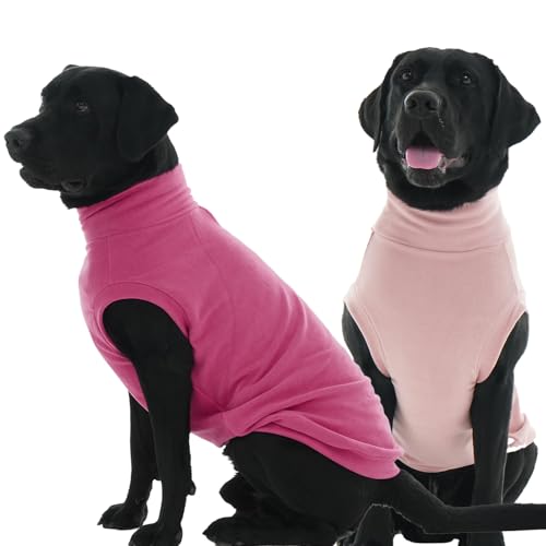 IKIPUKO Hundepullover, Winter-Fleece-Sweatshirt, dehnbare Weste, Pullover für Hunde, Kleidung, warmer Haustier-Pyjama, Weihnachten, für Meidum und große Hunde, 2 Stück von IKIPUKO