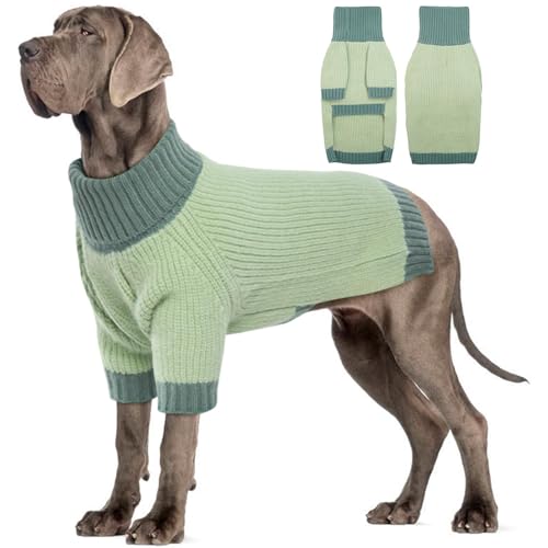IKIPUKO Hundepullover für kaltes Wetter, Thermo-Zopfstrickwaren für mittelgroße und große Hunde, Jungen und Mädchen, IKIPUKO Hunde-Strickpullover, klassischer Rollkragenpullover, warme Kleidung, IKIPUKO Hundepullover für kaltes Wetter, Thermo-Zopfstrickwaren für mittelgroße und große Hunde, Jungen und Mädchen, IKIPUKO Hunde-Strickpullover, klassischer Rollkragenpullover, warme Kleidung, von IKIPUKO