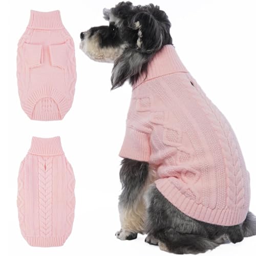 IKIPUKO Hundepullover für kleine Hunde, Kaltwetter-Zopfstrickwaren Kleidung für Welpen Jungen Mädchen, extra kleine Hunde Weihnachtspullover Chihuahua Pullover, klassischer Pullover Hundekleidung von IKIPUKO