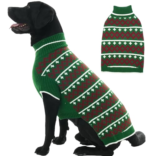 IKIPUKO Hundepullover für mittelgroße und große Hunde, Strickpullover mit Loch für die Leine, warm, Rollkragenpullover, Weihnachten, Jungen und Mädchen IKIPUKO Hundepullover für mittelgroße und große Hunde, Strickpullover mit Loch für die Leine, warm, Rollkragenpullover, Weihnachten, Jungen und Mädchen von IKIPUKO