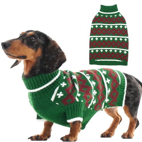 IKIPUKO Hundepullover für mittelgroße und große Hunde, Strickpullover mit Loch für die Leine, warm, Rollkragenpullover, Weihnachten, Jungen und Mädchen IKIPUKO Hundepullover für mittelgroße und große Hunde, Strickpullover mit Loch für die Leine, warm, Rollkragenpullover, Weihnachten, Jungen und Mädchen von IKIPUKO