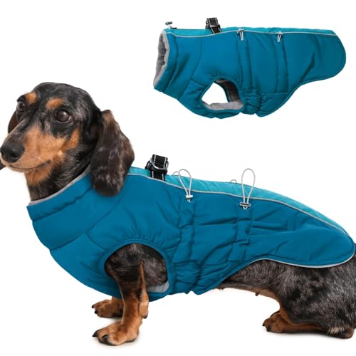 IKIPUKO Winterjacke für mittelgroße Hunde, warm, reflektierend, wasserabweisend, für mittelgroße Hunde, Grün von IKIPUKO