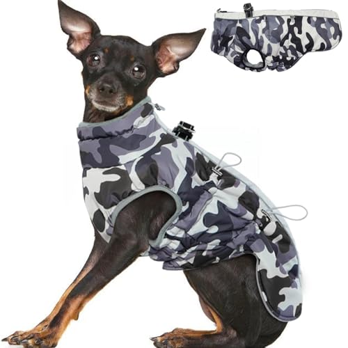 Winterjacke für kleine Hunde, warme Hundejacke, Schneeanzug mit Reißverschluss, wasserdichte reflektierende Weste, Schneejacke für kleine Hunde, Yorkie, Pudel von IKIPUKO